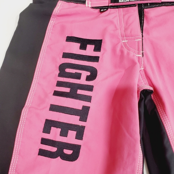 Naga Fighter MMA Training Shorts Sz 28 Pink Black - Picture 3 of 16